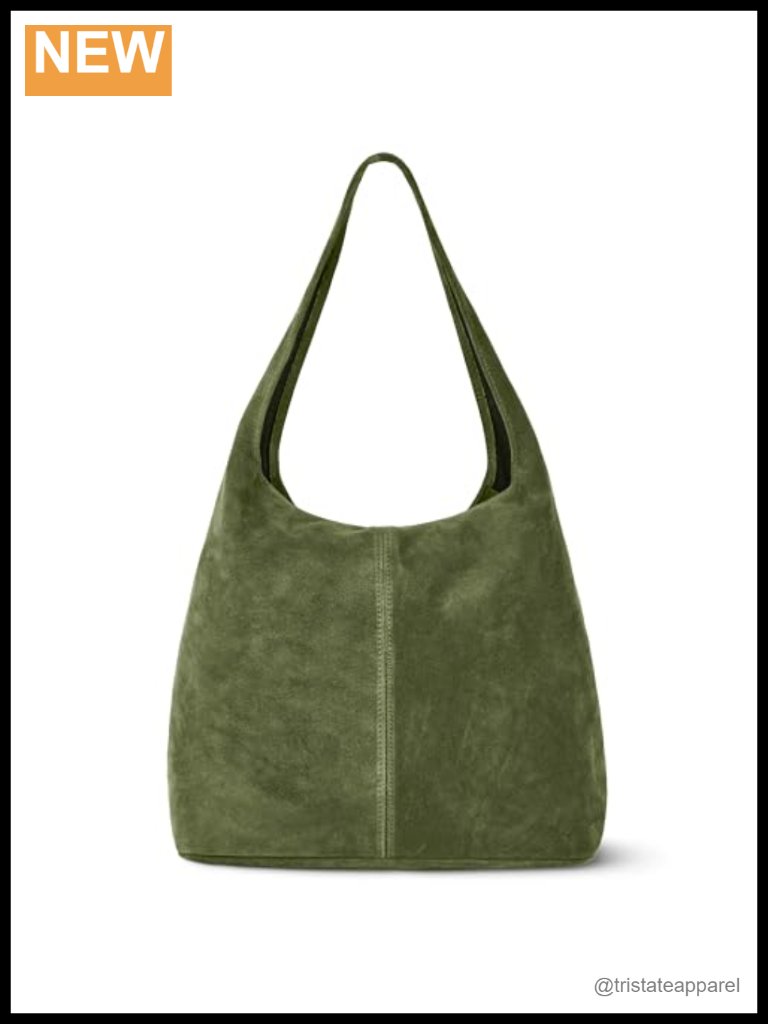 Italian Genuine Suede Hobo Bag With Zipper Large Slouchy Shoulder Handbag